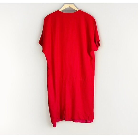 Vintage Spenser Jeremy Women’s Sailor Midi Shift Dress 14 Red Gold Buttons - Picture 8 of 9